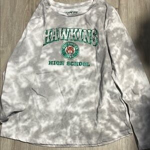 Stranger Things Gray Tie-Dye Hawkins High School Sweatshirt 14-16